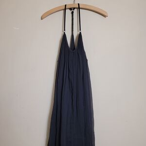 Abercrombie & Fitch Black Micro Pleaded Dress Medium